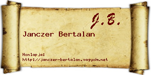 Janczer Bertalan névjegykártya