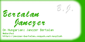 bertalan janczer business card